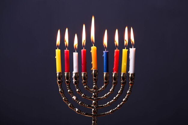 Hanukkah decoration with candles