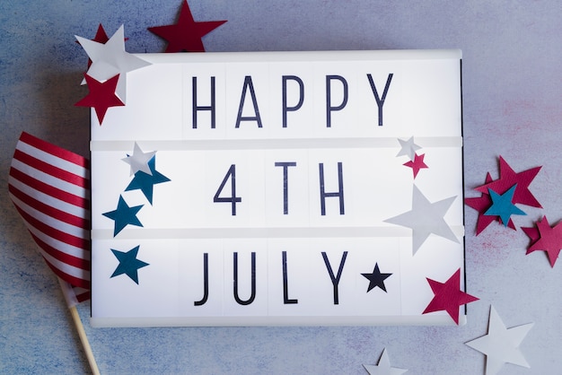 Free photo happy 4th of july sign with stars