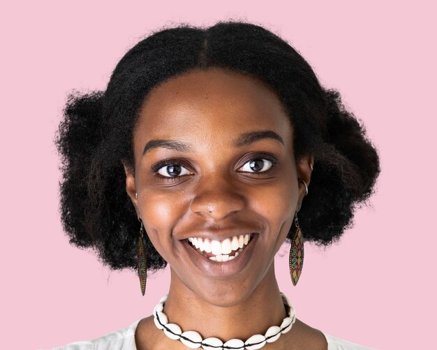 Happy African young woman, face portrait