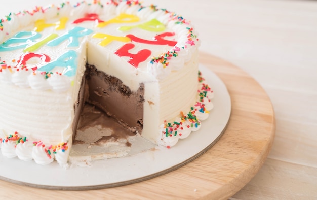 happy birthday cake on table