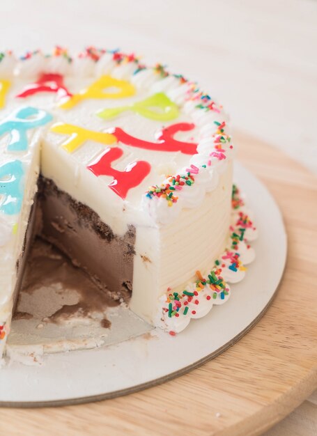 happy birthday cake on table