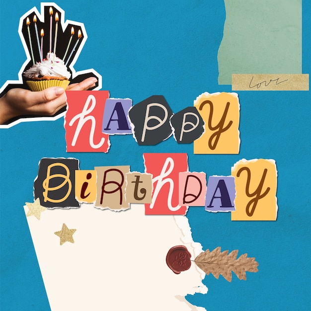 Free photo happy birthday collage design