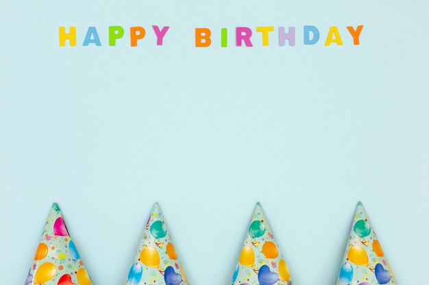 Happy birthday concept on blue background