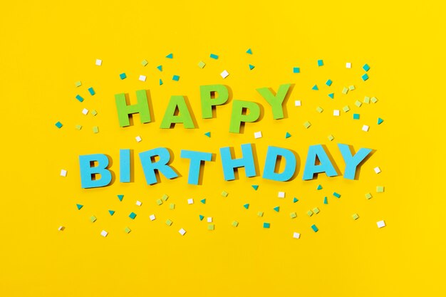 Happy birthday lettering in paper style