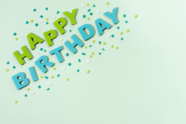 Happy birthday lettering in paper style