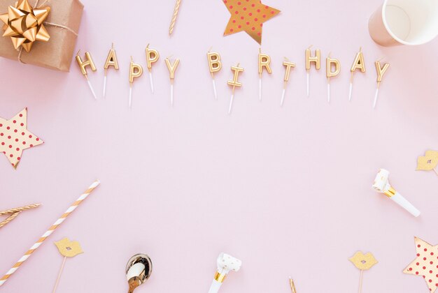 Premium Photo Happy Birthday Lettering On Pink Background