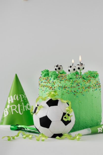 Free photo happy birthday soccer themed