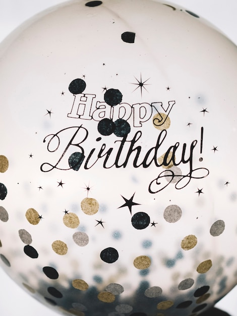 Happy Birthday words on balloon