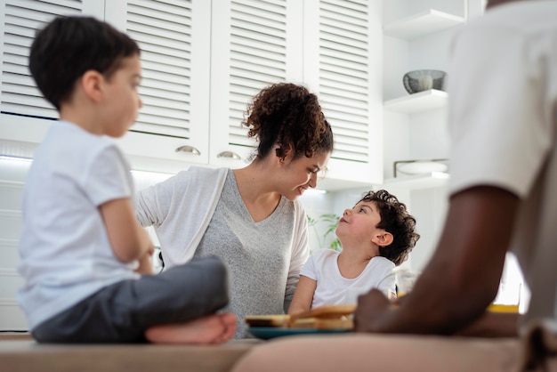 Free photo happy black family spending time together