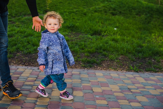 Free photo happy child walking