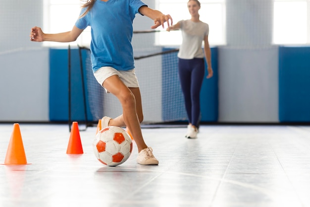 Happy children enjoying their gym class