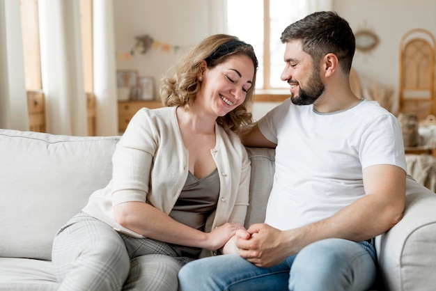 Happy couple looking at each other