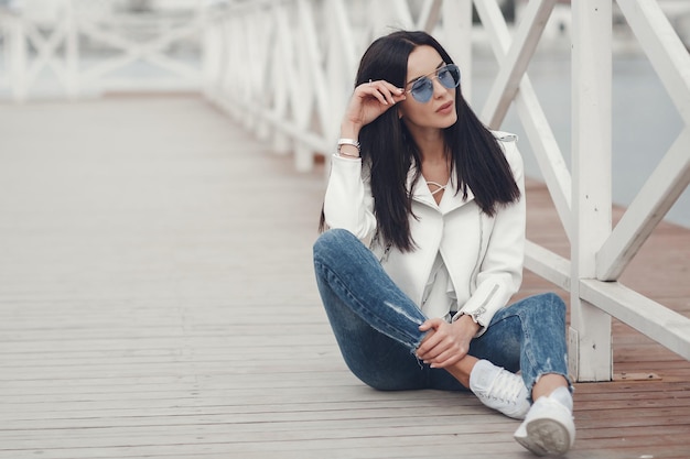 happy cute woman portrait outdoor