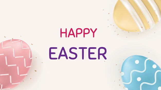 Happy Easter colorful eggs festival celebration greeting social banner