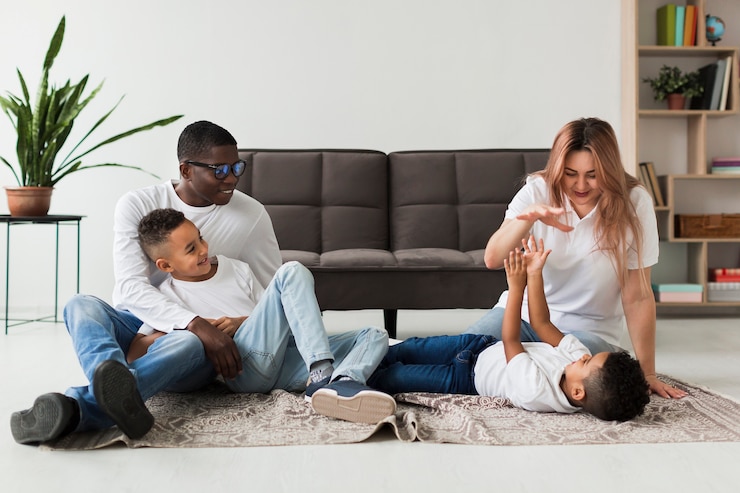 Free Photo happy family having fun together