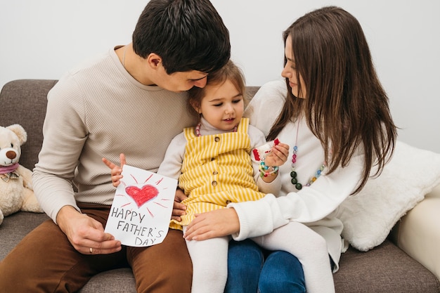 happy family at home spending time together