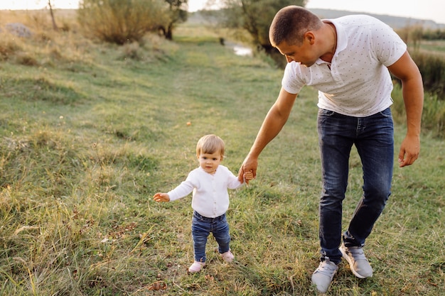 Happy family outdoors spending time together