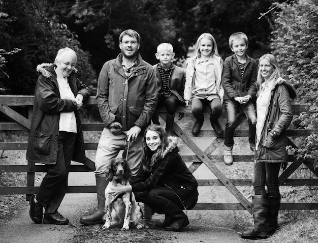 Happy family in the park