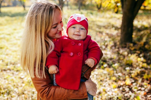 Happy family play in forest