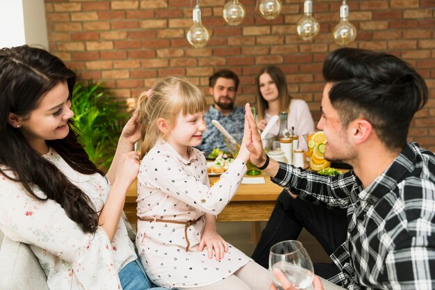 Happy family spending time together