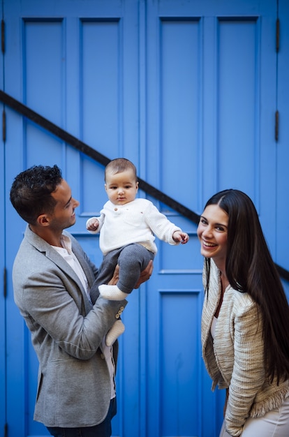 Free photo happy family with a baby girl