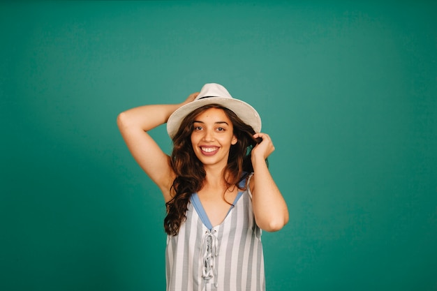 Happy girl with hat