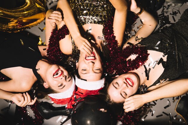 Happy girls at a party