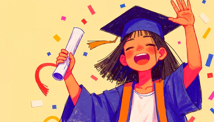 Free Photo happy graduate celebrating her graduation