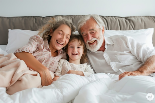 Happy grandparent and grandchild scene in celebration of grandparent's day