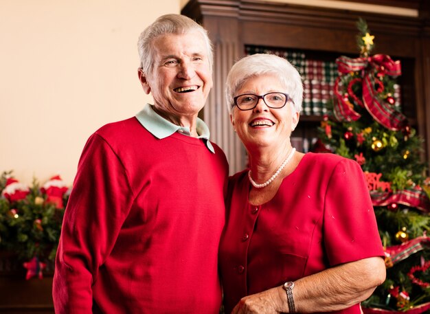 Happy grandparents smiling together