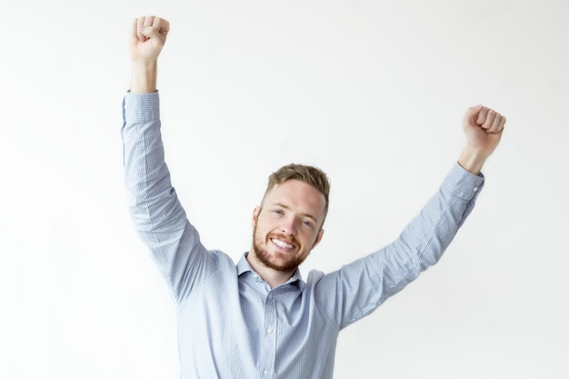 Happy Handsome Man Celebrating Success