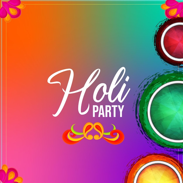 Happy Holi Greetings: Colourful Indian Hinduism Festival Social Media Background