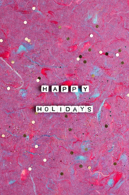 Free photo happy holidays beads word typography