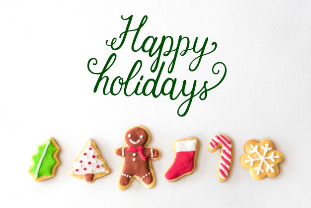 Happy holidays cheerful greeting word