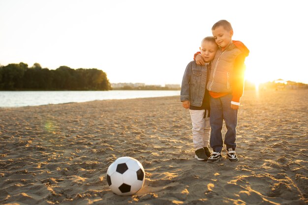 Happy kids playing outdoors