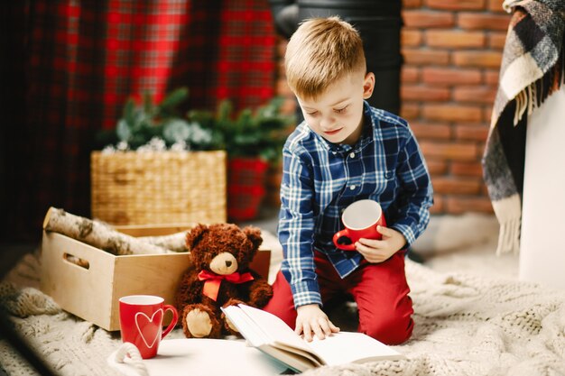 happy little boy playing