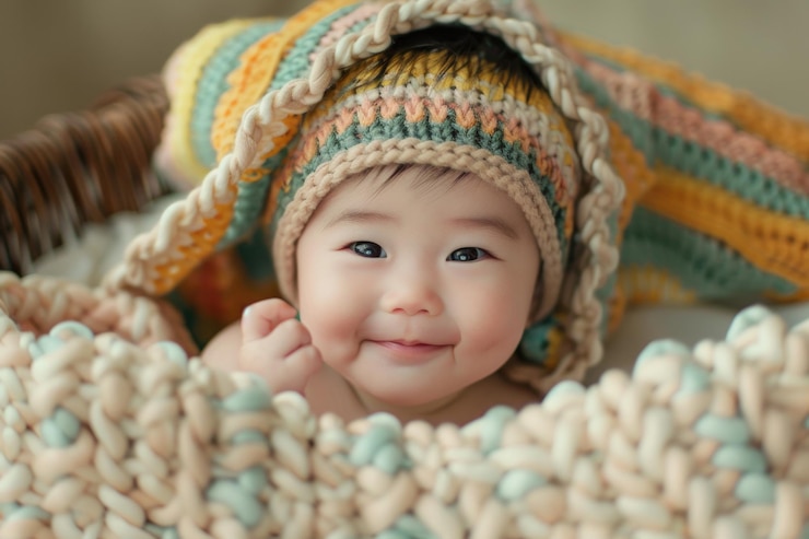 무료 Photo 행복하고 귀여운 작은 아기 개념