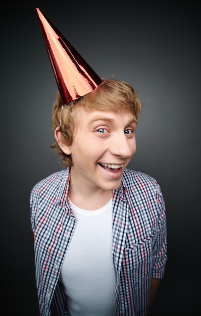 Happy man in a festive hat