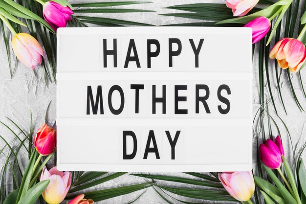 Happy Mother`s day banner with flowers