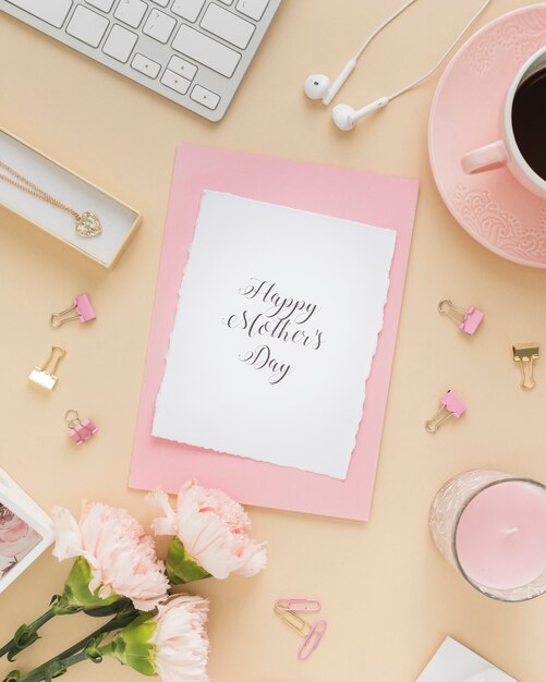 Happy mother's day card with candle