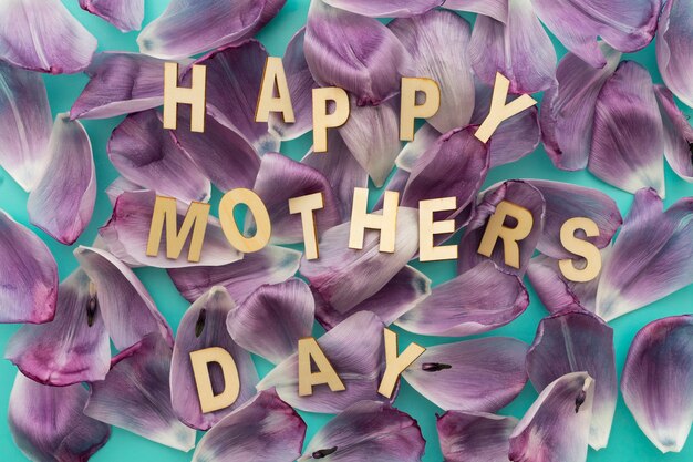 "happy mother's day" lettering on rose petals