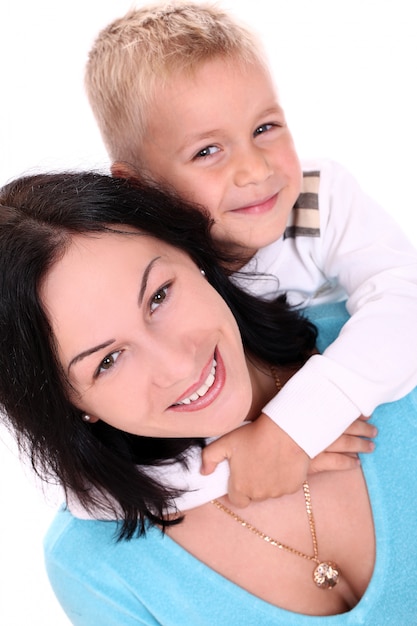 Free photo happy mother with son