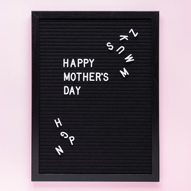 Happy Mothers Day inscription on board 