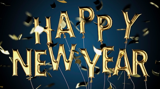 Бесплатное фото С новым годом расположение воздушных шаров