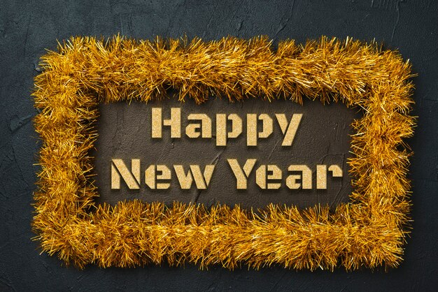 happy new year banner with decorations