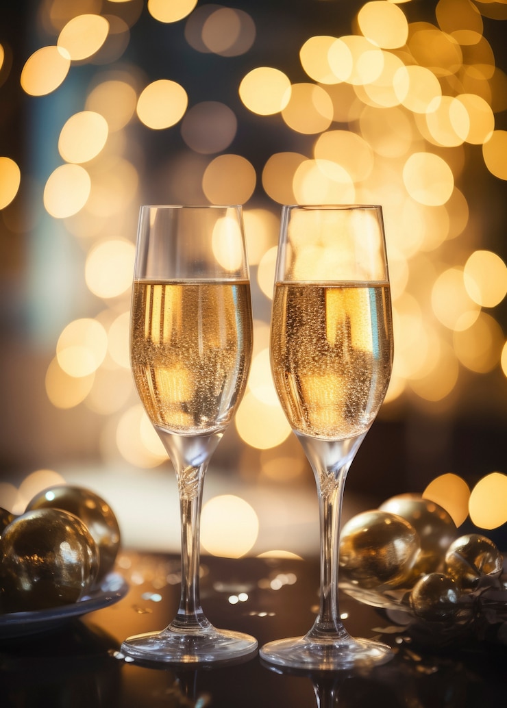 Free Photo happy new year celebration with drink