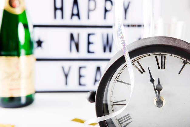 Happy new year concept with clock