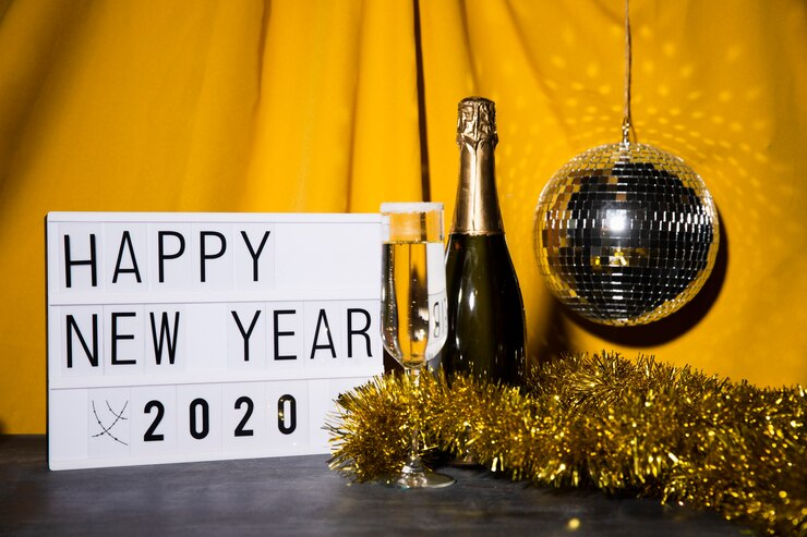 Free Photo happy new year sign with message