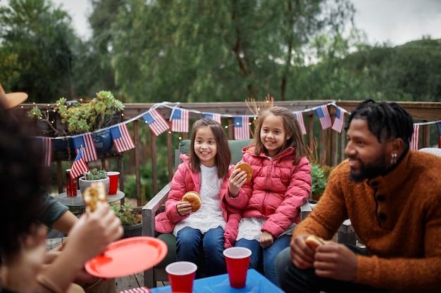 Happy people 4th of july celebration