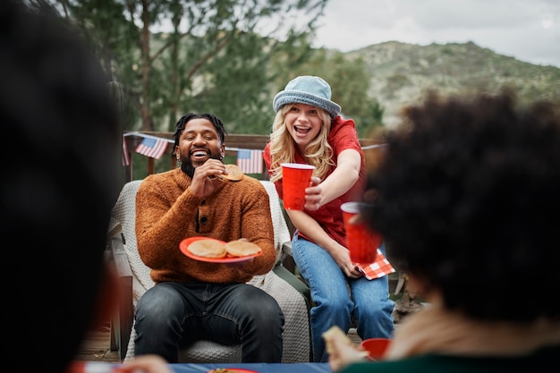 Free photo happy people celebrating 4th of july